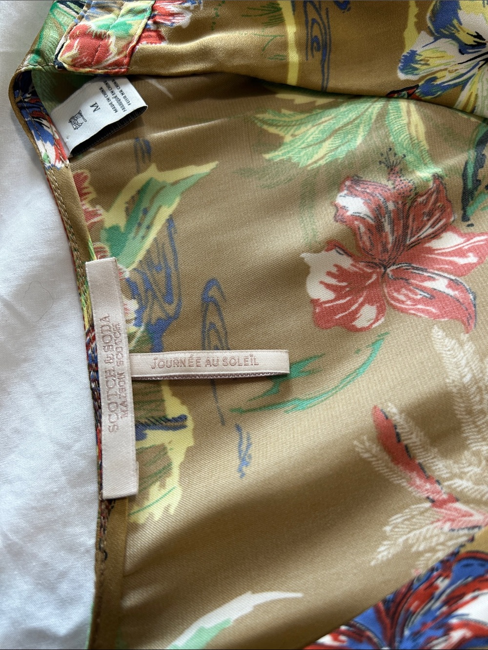 Scotch & Soda Dark Khaki Tropical-Print Dress - Picture 5 of 6